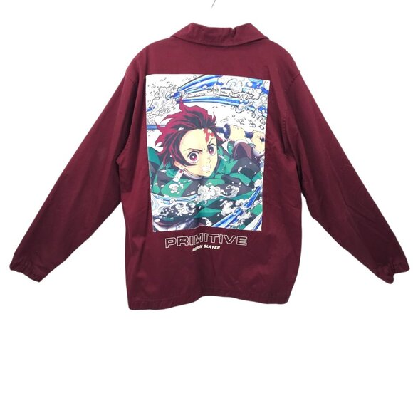 Primitive x Demon Slayer Tanjiro Kamado Utility Jacket L Full Zip Snap Pockets - Picture 1 of 16